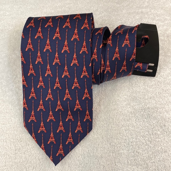 NWT Reflets D’Art La Tour Eiffel A Paris Silk Necktie - Picture 1 of 5